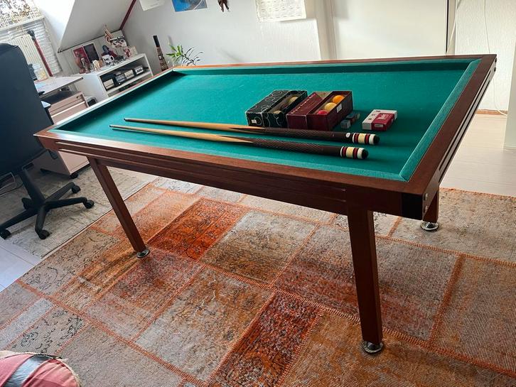 Biljarttafel leisteen 175 x 95 cm, Sport en Fitness, Biljarten en Poolen, Gebruikt, Biljarttafel, Ophalen