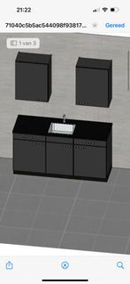 Bruynzeel Grafiet 170 cm met 2 bovenkasten, Huis en Inrichting, 150 tot 200 cm, Nieuw, Ophalen of Verzenden, Minder dan 100 cm