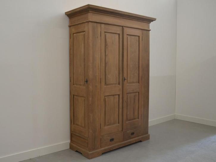 Dichte teak kast / teak jagerskast, Huis en Inrichting, Kasten | Buffetkasten, Nieuw, 200 cm of meer, 100 tot 150 cm, Met lade(s)