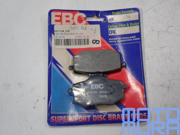 EBC FA136 Organische remblokken voor Yamaha XV 535 Virago 19, Motoren, Onderdelen | Yamaha, Nieuw, Ophalen of Verzenden