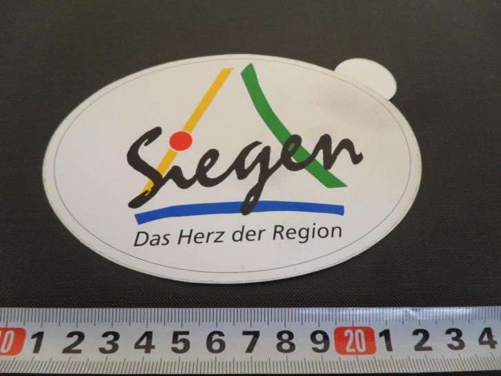 sticker Duitsland Siegen Das Herz der Region, Verzamelen, Stickers, Zo goed als nieuw, Ophalen