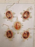 Kerstboom hangers nostalgisch 5 stuks metaal 11,5 cm lang, Diversen, Kerst, Ophalen of Verzenden, Gebruikt