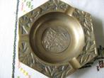 Asbak, art nouveau, 3 renpaarden, Apart,diameter 11 cm koper, Antiek en Kunst, Ophalen of Verzenden, Koper