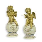 set bronzen engelen op bol, Ophalen of Verzenden, Nieuw, Overige typen