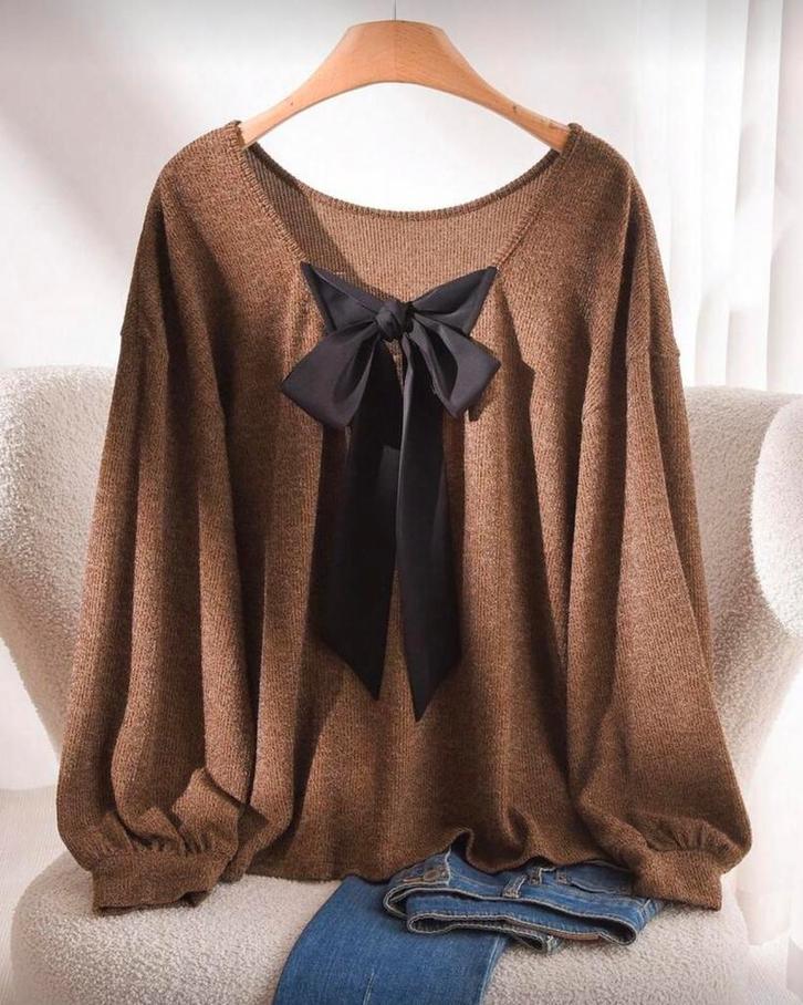 Top Frances Bruin (44-52), Kleding | Dames, Grote Maten, Nieuw, Shirt of Top, Bruin, Verzenden