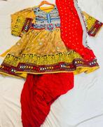 Afghaanse Jurk met Borduursels, Kleding | Dames, Jurken, Ophalen of Verzenden, Zo goed als nieuw, Beige, Knielengte