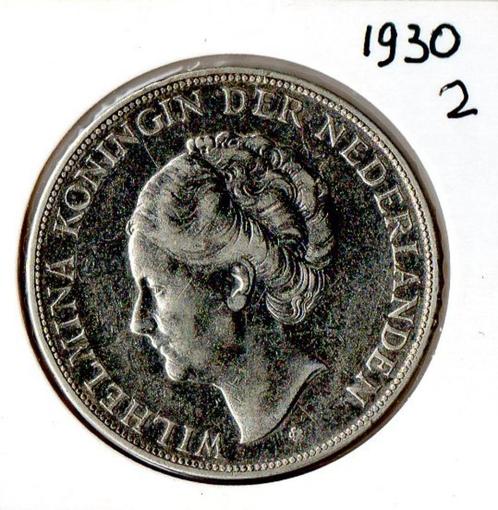 2½ Gulden - Wilhelmina 1930 (2), Postzegels en Munten, Munten | Nederland, Losse munt, 2½ gulden, Koningin Wilhelmina, Zilver
