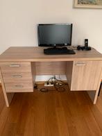 Bureau met lades en kastje - 140cm breed, Ophalen, Gebruikt, Bureau