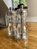 Peper -en zoutmolen | transparant | peugeot maalwerk | 18 cm, Ophalen, Gebruikt