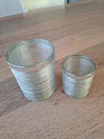 Riviera Maison silver string waxinelichtjeshouder - M en S, Ophalen of Verzenden, Zo goed als nieuw, Overige materialen, Minder dan 25 cm