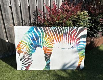 Canvas schilderij Zebra watercolor 114x73,5cm beschikbaar voor biedingen