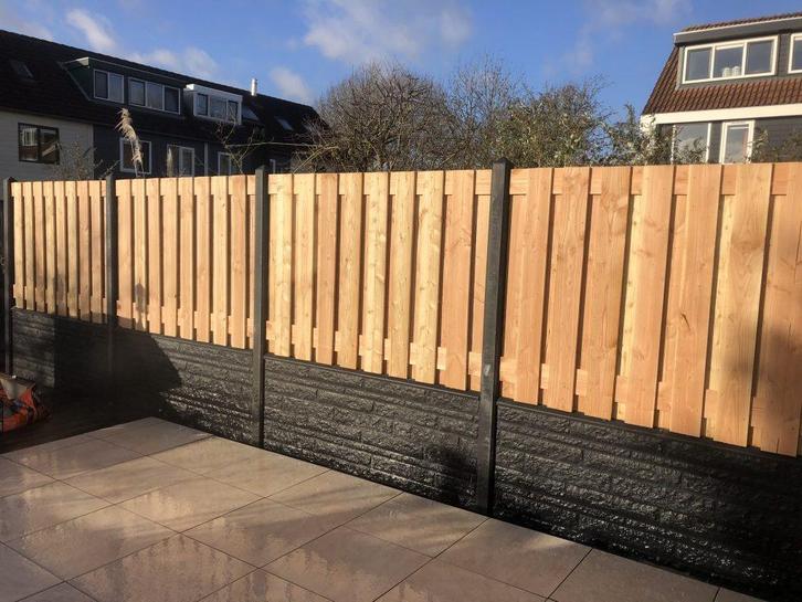HOUT BETON SCHUTTING, Tuin en Terras, Schuttingen, Nieuw, Hout, 1 tot 2 meter, 6 meter of meer, Ophalen