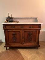 Vintage dressoir/commode met wit marmeren blad, Huis en Inrichting, Kasten | Dressoirs, Ophalen, Gebruikt, 25 tot 50 cm, 100 tot 150 cm