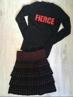 NIKKIE Super setje zwart skirt / rok en truitje , maat 34, Ophalen, Zwart, Zo goed als nieuw, Nikkie