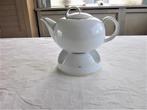 Douwe Egberts witte porseleinen theepot met goudrandje D16cm, Huis en Inrichting, Keuken | Servies, Overige typen, Ophalen of Verzenden