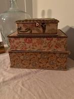 Brocant Frans stoffen dozen, Ophalen of Verzenden