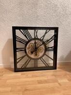 Wandklok met draaiende tandwielen, Huis en Inrichting, Woonaccessoires | Klokken, Ophalen, Zo goed als nieuw, Wandklok