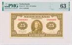 Nederland 25 Gulden 1943 Wilhelmina PMG63