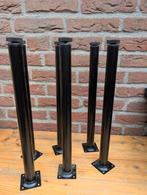 6x Metalen poten Industrieel Zwart, Tafelpoot, Gebruikt, Minder dan 50 cm, Ophalen of Verzenden