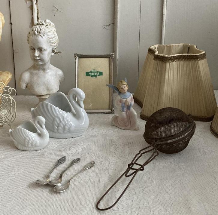 Brocante Lampenkapje - zeepklopper - fotolijstjes, Antiek en Kunst, Curiosa en Brocante, Ophalen of Verzenden