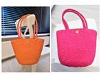 2 trendy dames rieten schoudertassen/oranje /cyclaam roze, Sieraden, Tassen en Uiterlijk, Ophalen of Verzenden, Zo goed als nieuw