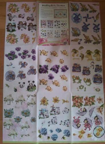 Hobbydols Poster Nr 73, 8 knipvellen, 24 kaarten (NIEUW), Hobby en Vrije tijd, Kaarten | Zelf maken, Nieuw, Knipvel, Natuur, Ophalen of Verzenden