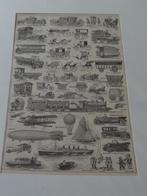 litho voertuigen koetsen, trams, treinen, auto's jaren 20, Verzenden