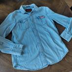 Mooie Superdry overhemd blouse jeans maat M, Ophalen of Verzenden, Zo goed als nieuw, Blauw, Halswijdte 41/42 (L)
