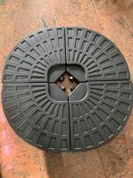 Parasolvoet 4 Stuks 50x8 cm Zwarte Parasoltegels 100cm rond., Tuin en Terras, Parasols, Ophalen of Verzenden, Nieuw, 1 tot 2 meter