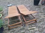 Ligbedden terras, Ophalen, Zo goed als nieuw, Hout, Verstelbaar
