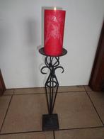 Zwarte kandelaar in gietijzer H 46 dia 11 cm, Gebruikt, 25 tot 50 cm, Zwart, Ophalen of Verzenden