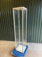 Smalle Vitrinekast Wit met Verlichting, Antiek en Kunst, Ophalen of Verzenden