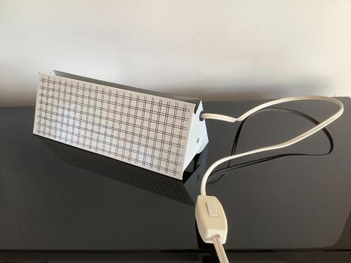 Vintage bedlampje/wandlampje, wit met zwarte of blauwe ruit., Verzamelen, Retro, Huis en Inrichting, Ophalen of Verzenden