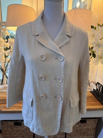 Ecru linnen jas/jasje Max Mara 38-40/M, 3/4 mouwen, ZGAN. beschikbaar voor biedingen