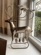 Zilveren Rendier Kandelaar met Belletjes, Ophalen of Verzenden, Zo goed als nieuw, Metaal, Kandelaar