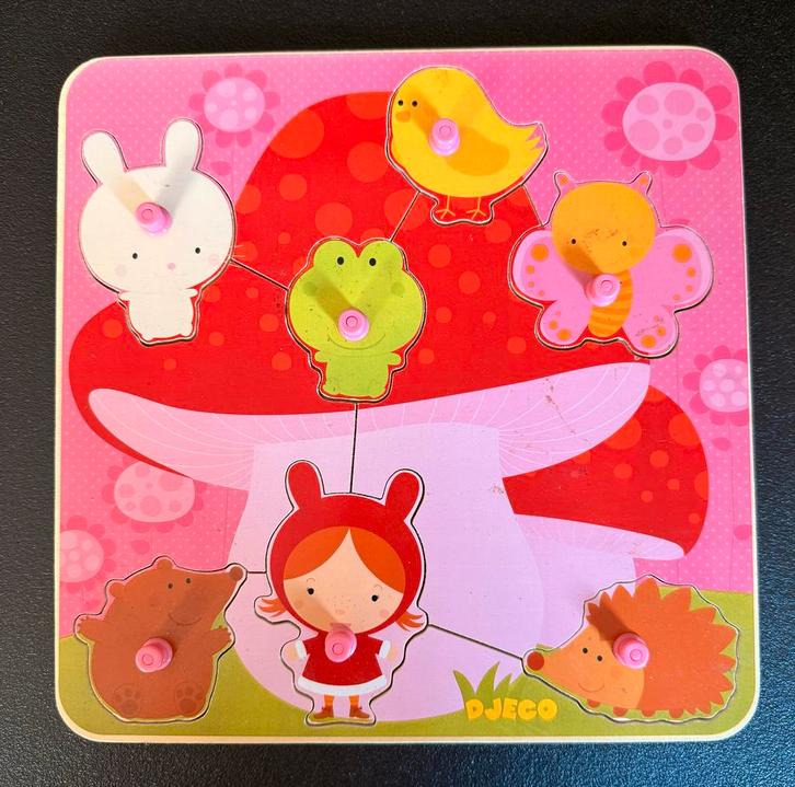Djeco Houten Puzzels (2 stuks), Kinderen en Baby's, Speelgoed | Kinderpuzzels, Gebruikt, 2 tot 4 jaar, 10 tot 50 stukjes, Van hout