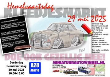 Miniatuurautowinkel open op hemelvaartsdag • modelautomarkt beschikbaar voor biedingen