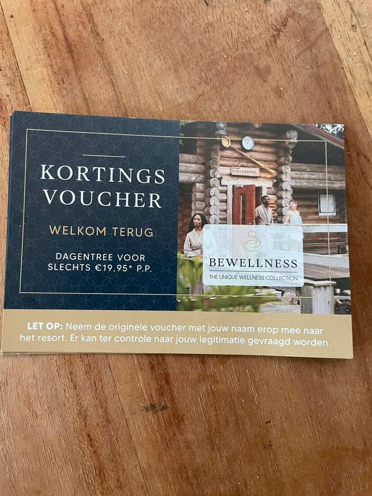Wellness dagentree voucher voor 2 personen, Tickets en Kaartjes, Kortingen en Cadeaubonnen, Twee personen, Spa of Sauna, Kortingsbon