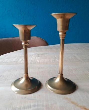 Messing kandelaars - Vintage set van 2 beschikbaar voor biedingen