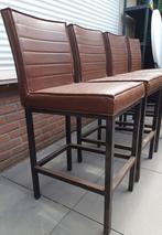 Barkruk bruin met zwart metalen onderkant., Ophalen, Gebruikt
