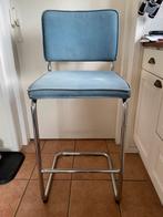 Vintage Blauwe hoge Stoel Chroom merk Zuiver, Ophalen, Gebruikt, Blauw, Metaal