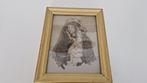 oude tekening religie in lijst maria met kind, Antiek en Kunst, Antiek | Religie, Ophalen of Verzenden
