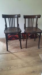 Vintage Houten thonet  / bistro  / café stoelen, Ophalen, Gebruikt, Bruin, Twee