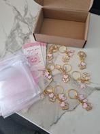 Bedankjes babyshower meisjes roze 9 stuks fles voetjes hart, Ophalen of Verzenden, Nieuw