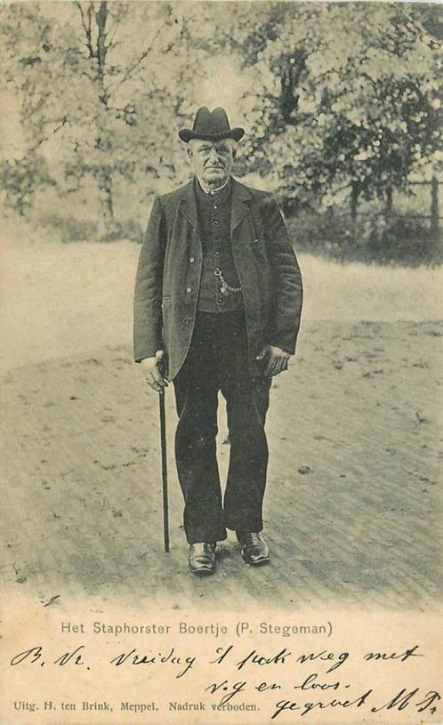 (304-092-055) Staphorst Het Staphorster Boertje P. Stegeman, Verzamelen, Ansichtkaarten | Nederland, Overijssel, Verzenden
