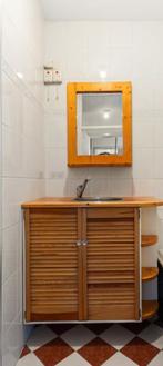 Badkamermeubel met spiegel hout, Ophalen, Gebruikt, 50 tot 100 cm, Minder dan 100 cm