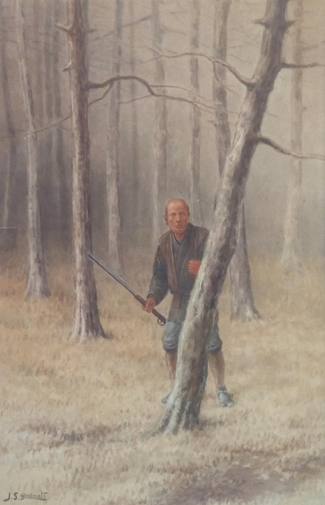 GESIGNEERDE AQUAREL JAPAN J.S. YAMAMOTO (1864-1937), Antiek en Kunst, Kunst | Schilderijen | Klassiek, Verzenden