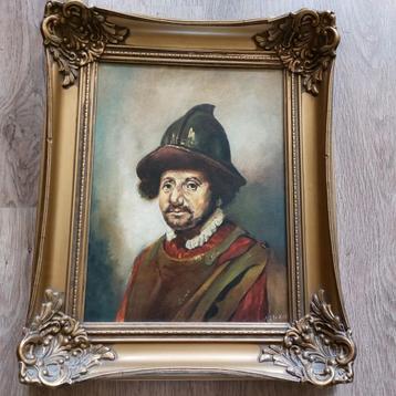Oud klassiek schilderij. De Man met de Helm - J. Stoker beschikbaar voor biedingen