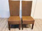 Rotan Eetkamerstoelen - Set van 2, Huis en Inrichting, Stoelen, Ophalen, Gebruikt, Twee, Bruin