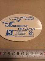 Garagebedrijf tiny v d ven mazda opel service Zeeland, Verzamelen, Stickers, Ophalen of Verzenden, Zo goed als nieuw